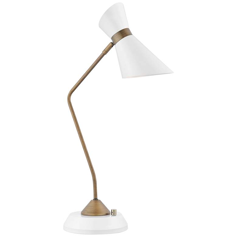 Image 2 Lite Source Jared 28 1/2" Antique Brass and White Modern Task Lamp