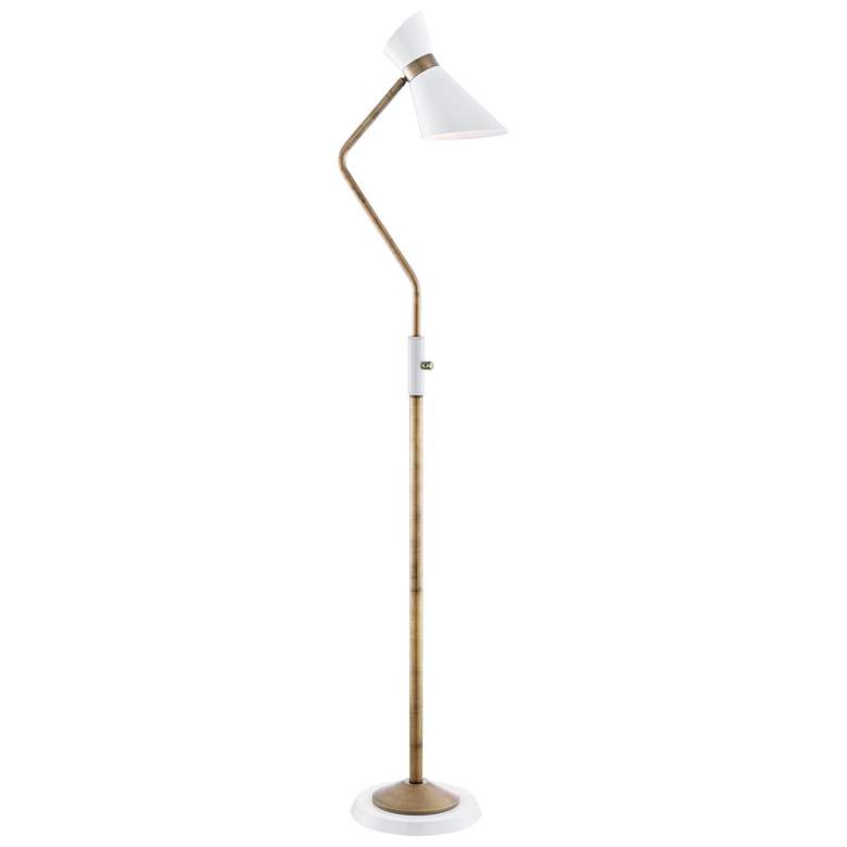 Image 1 Lite Source Jared 60 1/2 inch Brass and White Modern Floor Lamp