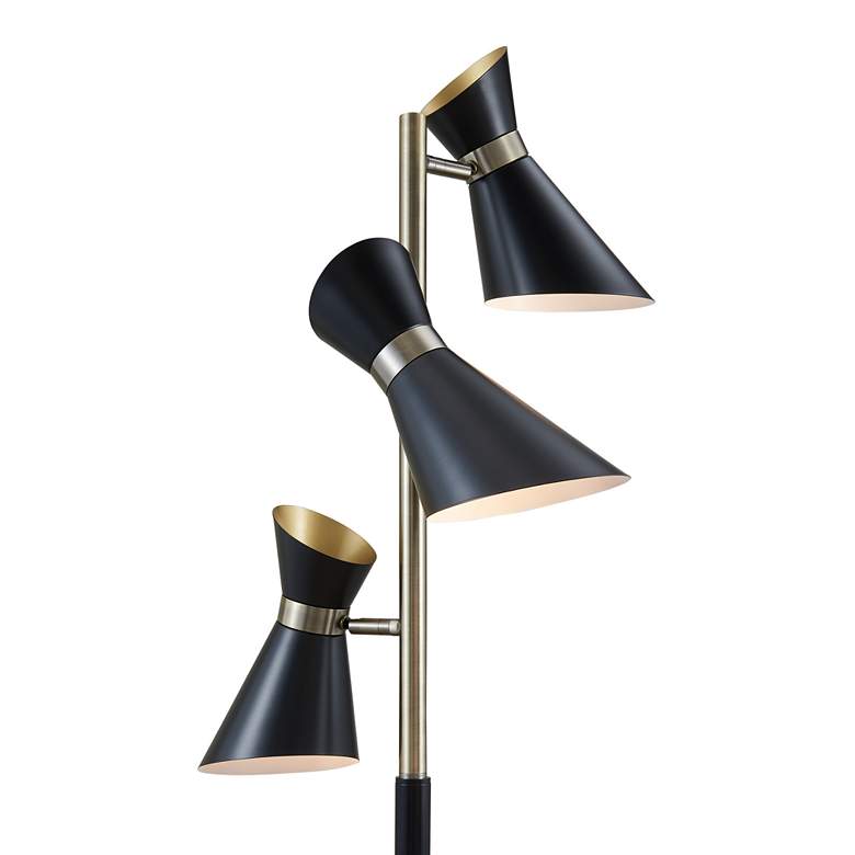 Image 3 Lite Source Jared 70 inch Brass and Black 3-Light Mid-Century Floor Lamp more views
