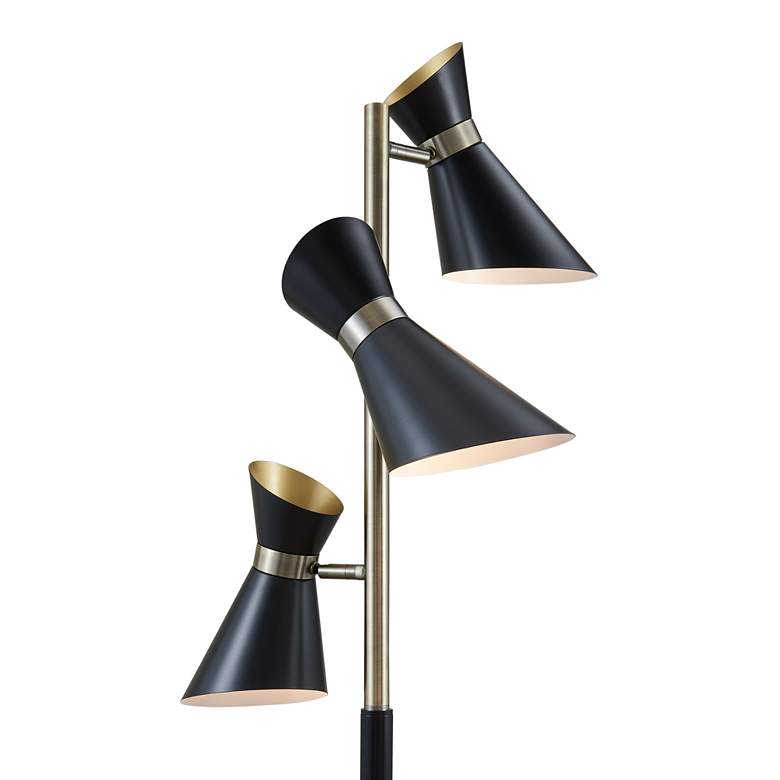 Image 3 Lite Source Jared 70" Brass and Black 3-Light Mid-Century Floor Lamp more views