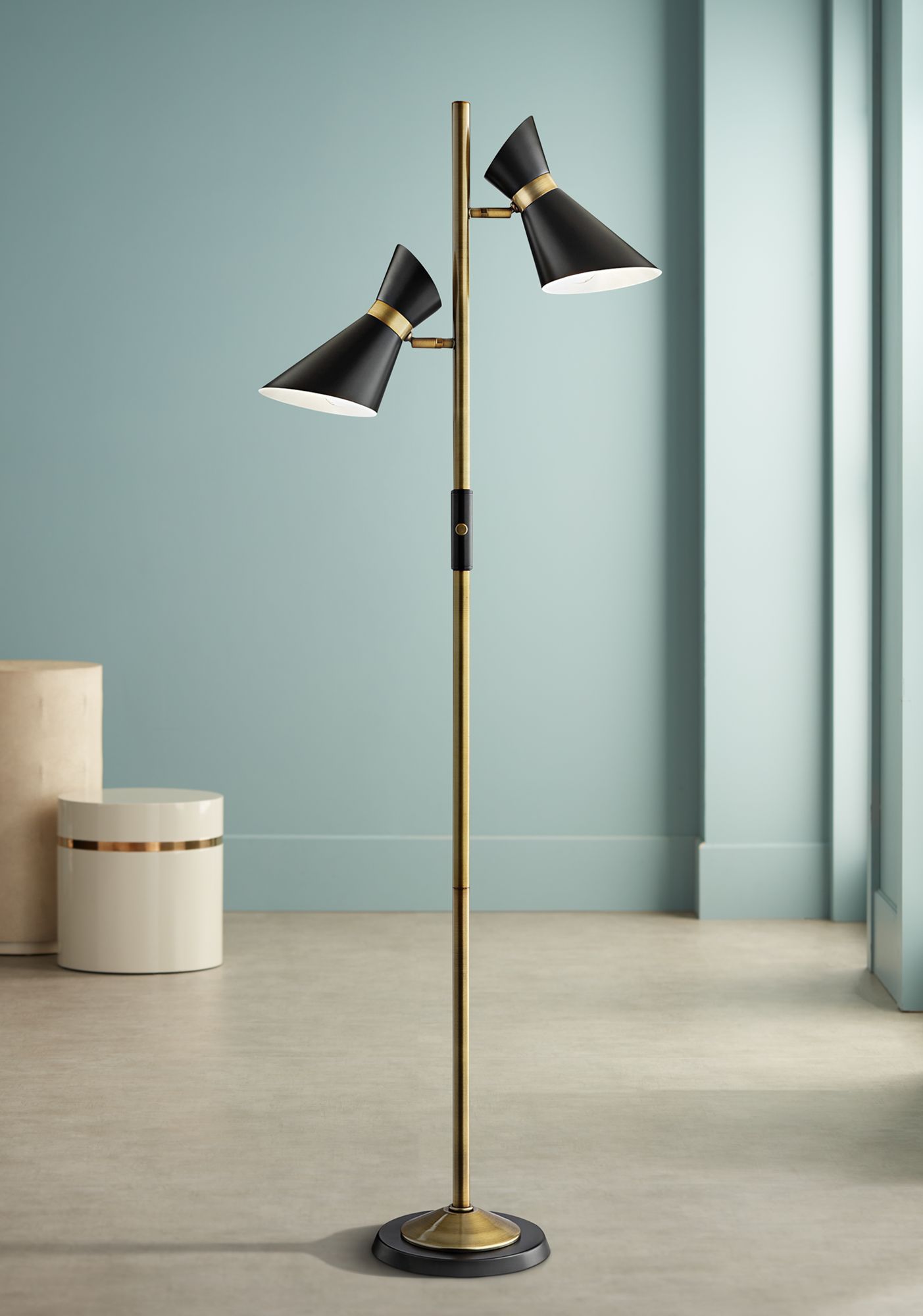 2 light floor lamp