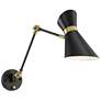 Lite Source Jared black and gold wall sconce with adjustable arm and shade