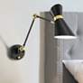 1_Lite Source Jared black and gold wall sconce with adjustable arm and shade
