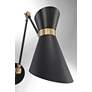 3_Lite Source Jared black and gold wall sconce with adjustable arm and shade more views