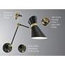 4_Lite Source Jared black and gold wall sconce with adjustable arm and shade more views