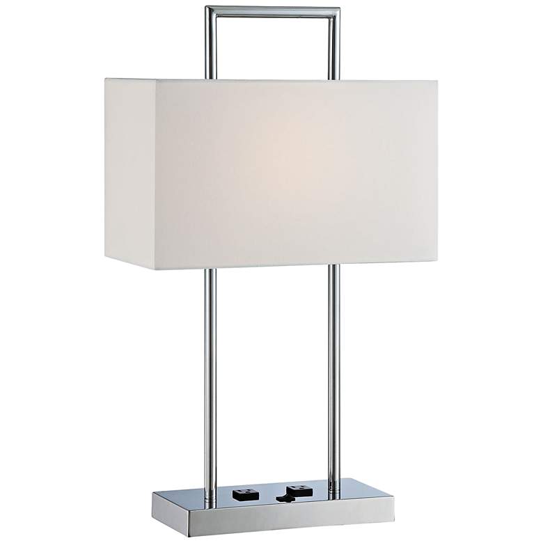 Image 2 Lite Source Jaymes 25 1/2" High Chrome Desk Lamp with Outlets
