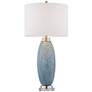 Lite Source Jecca 32.5" Textured Blue Glass Table Lamp