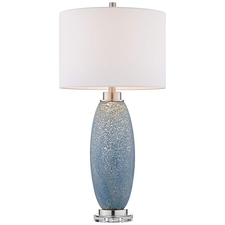 Image 2 Lite Source Jecca 32 1/2" Textured Blue Glass Table Lamp