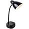 Lite Source Kade Black Gooseneck Desk Lamp with Outlets