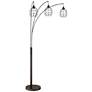 Lite Source Kaden 87 1/4" Copper Bronze Cage 3-Light Arc Floor Lamp