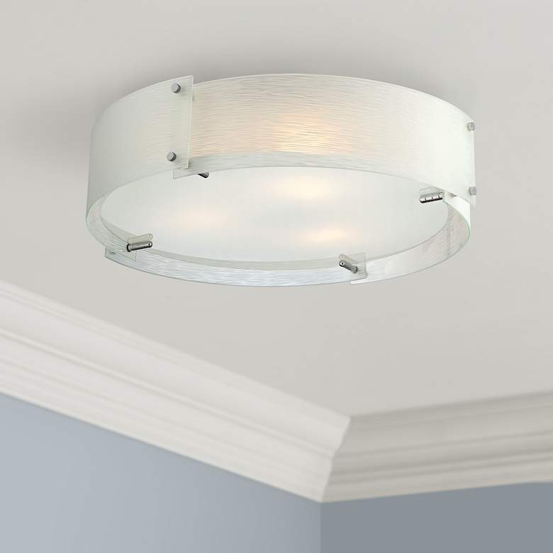 Image 1 Lite Source Kaelin Flushmount 21" Chrome Ceiling Light