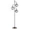 Lite Source Kaira 71 1/2" High 3-Light Smoke Glass Globes Floor Lamp
