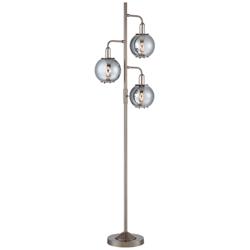 Lite Source Kaira 71 1/2" High 3-Light Smoke Glass Globes Floor Lamp