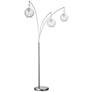 2_Lite Source Kaira 89" Brushed Nickel 3-Light Modern Arc Floor Lamp