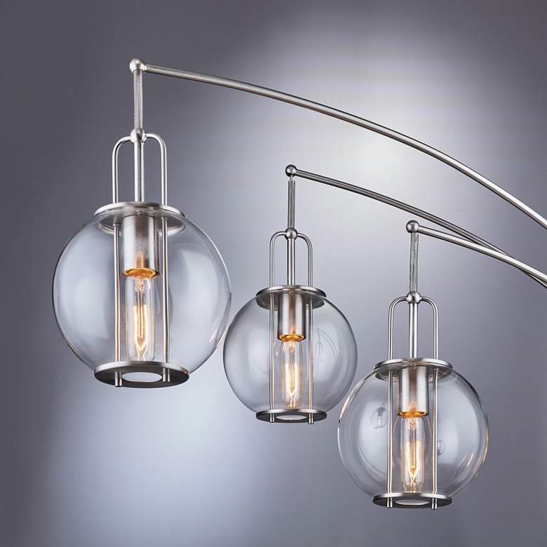 Image 3 Lite Source Kaira 89" Brushed Nickel 3-Light Modern Arc Floor Lamp more views
