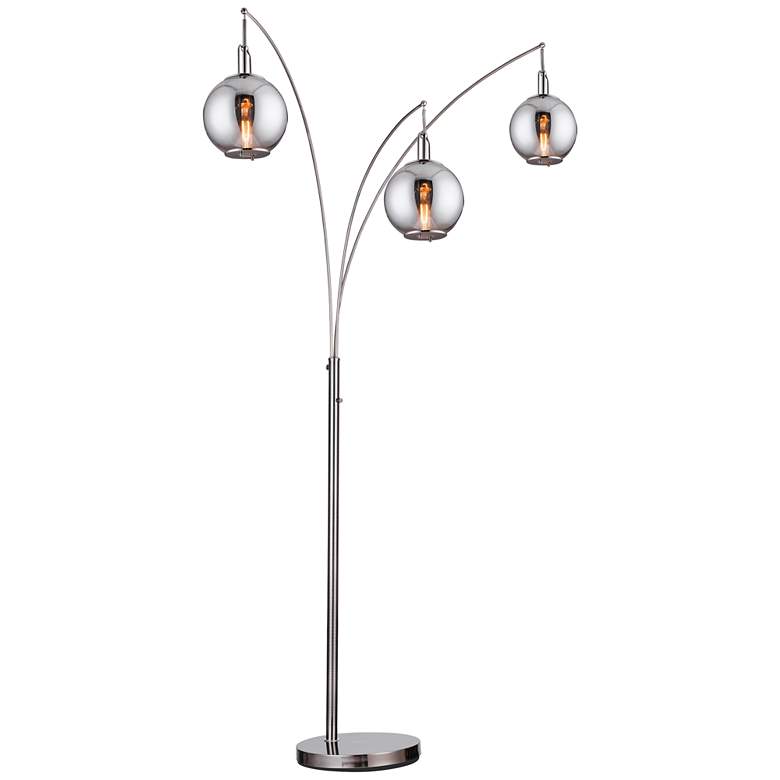 Image 2 Lite Source Kaira 89" Gunmetal Finish 3-Light Modern Arc Floor Lamp