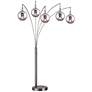2_Lite Source Kaira 92" Gunmetal 5-Light Modern Arc Floor Lamp