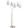 Lite Source Kaira 92" Nickel and Clear Glass 5-Light Arc Floor Lamp