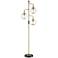 Lite Source Kaira Black Antique Brass 3-Light Floor Lamp