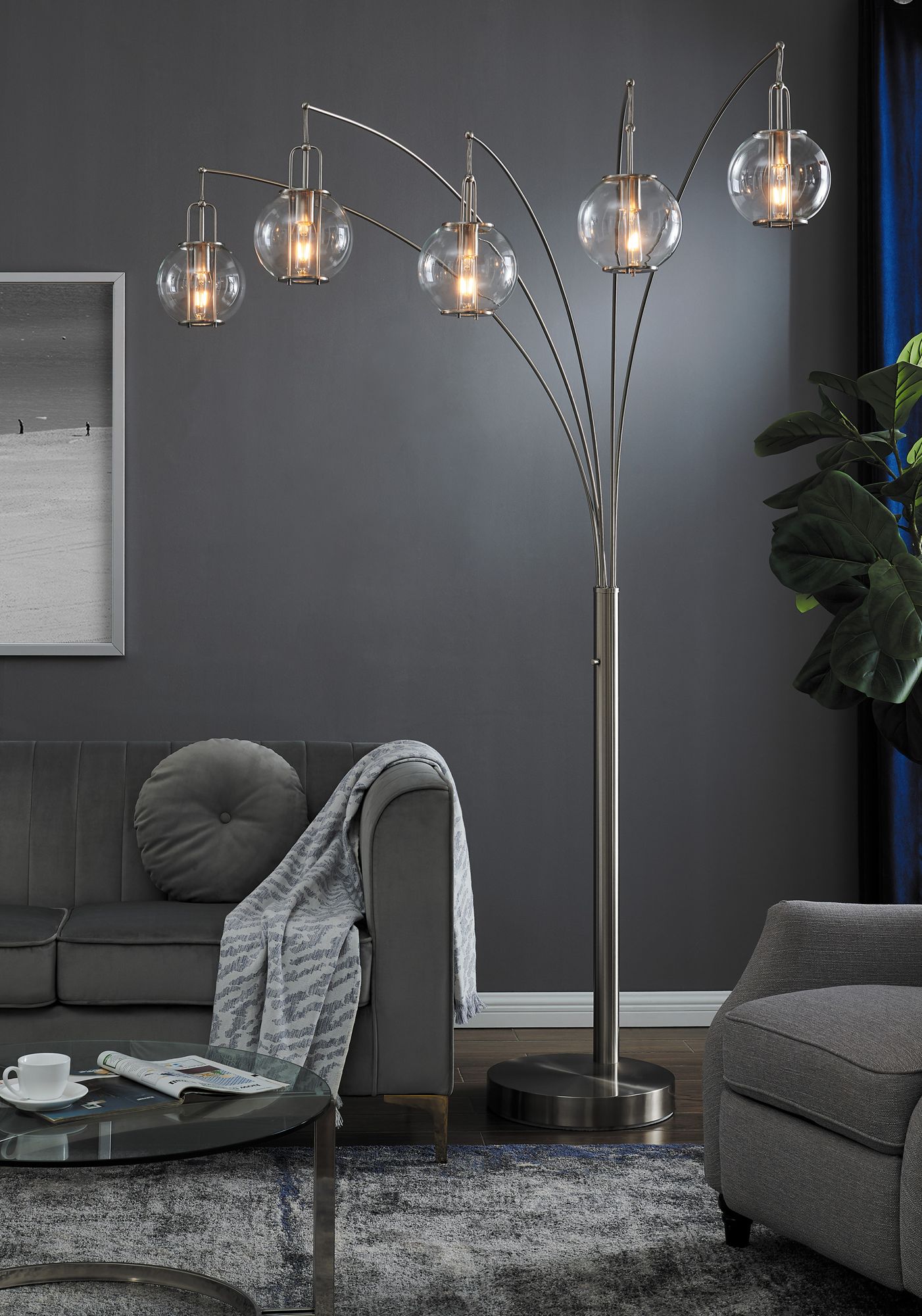 arc 5 light floor lamp