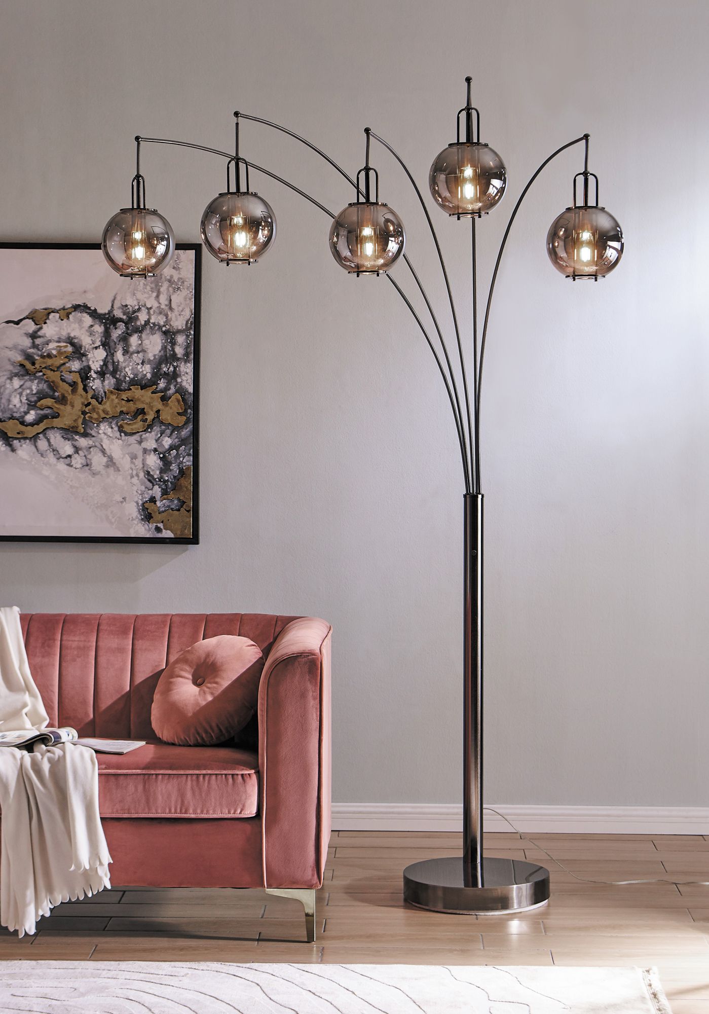 Lite Source Kaira Gunmetal 5-Light Arc Floor Lamp