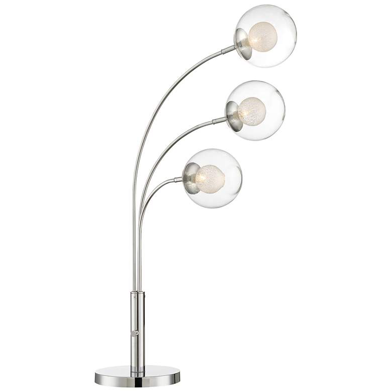 Image 1 Lite Source Kampala Chrome Metal 3-Light Arc Table Lamp