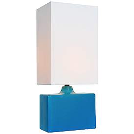 Image1 of Lite Source Kara 17 1/2" High Modern Aqua Blue Ceramic Accent Lamp
