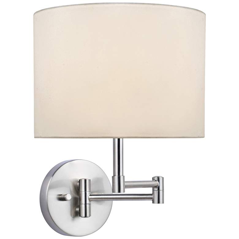 Image 1 Lite Source Kasen White Shade Polished Steel Wall Lamp