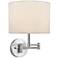 Lite Source Kasen White Shade Polished Steel Wall Lamp