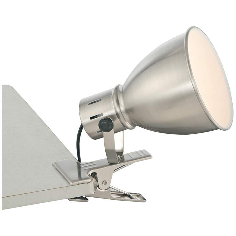 Image 1 Lite Source Kiefer Brushed Nickel Clip-On Lamp