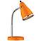 Lite Source Kris Retro Chrome Gooseneck Orange Desk Lamp