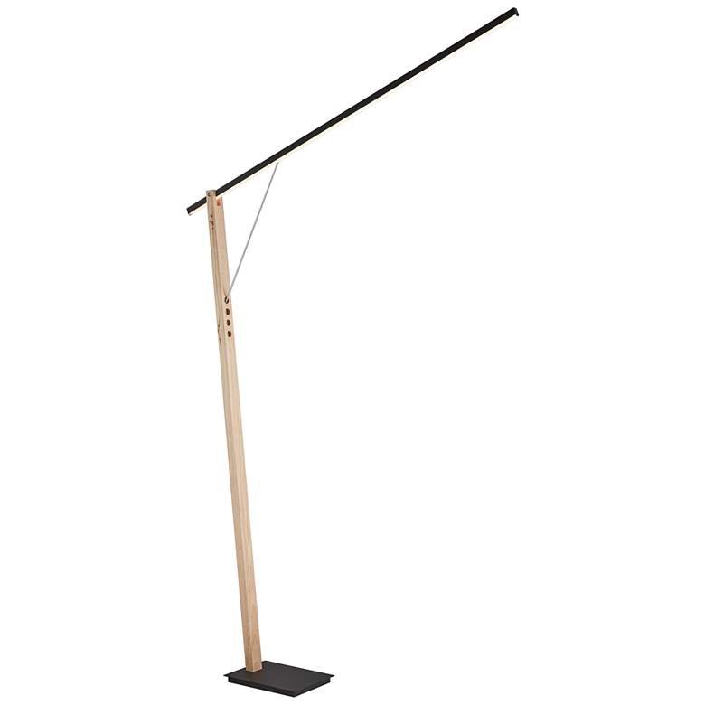 Image 2 Lite Source Kylar 77" Wood and Black LED Modern Floor Lamp