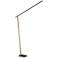 Lite Source Kylar 77" Wood and Black LED Modern Floor Lamp
