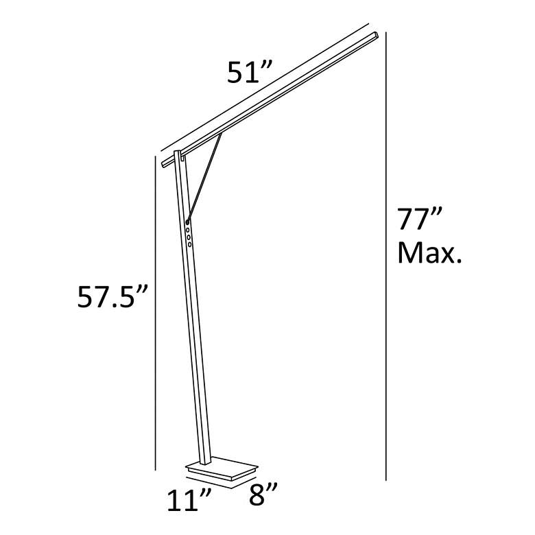 Image 6 Lite Source Kylar 77" Wood and Black LED Modern Floor Lamp more views