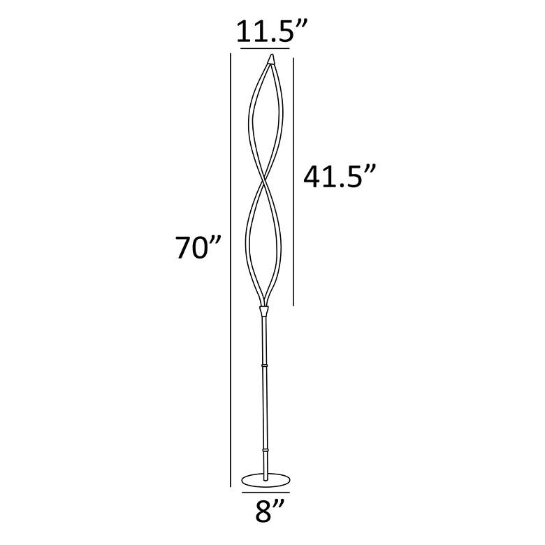 Image 6 Lite Source Kyle 70" High Black Metal Modern LED Floor Lamp more views