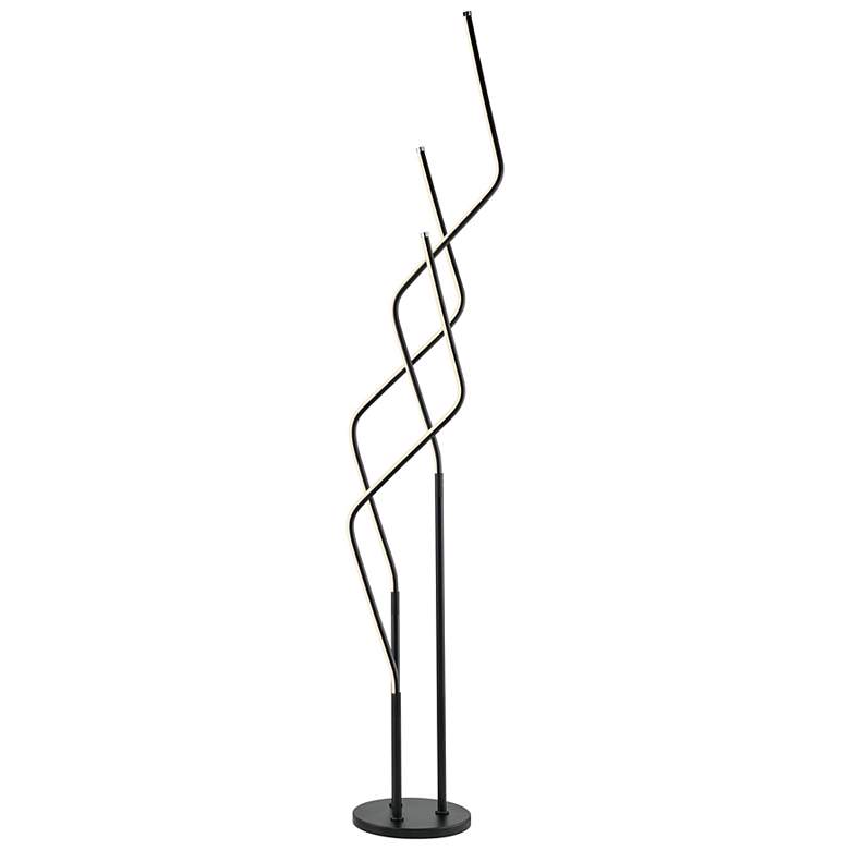 Image 2 Lite Source Kyler 68 1/2" High Black Modern Rods Floor Lamp