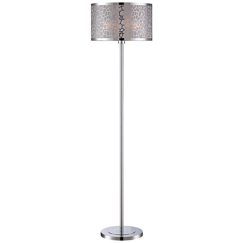 Image 1 Lite Source Kyra Chrome Floor Lamp with Laser Cut Shade