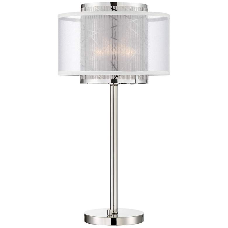 Image 1 Lite Source Lacole Brushed Nickel Double-Shade Table Lamp