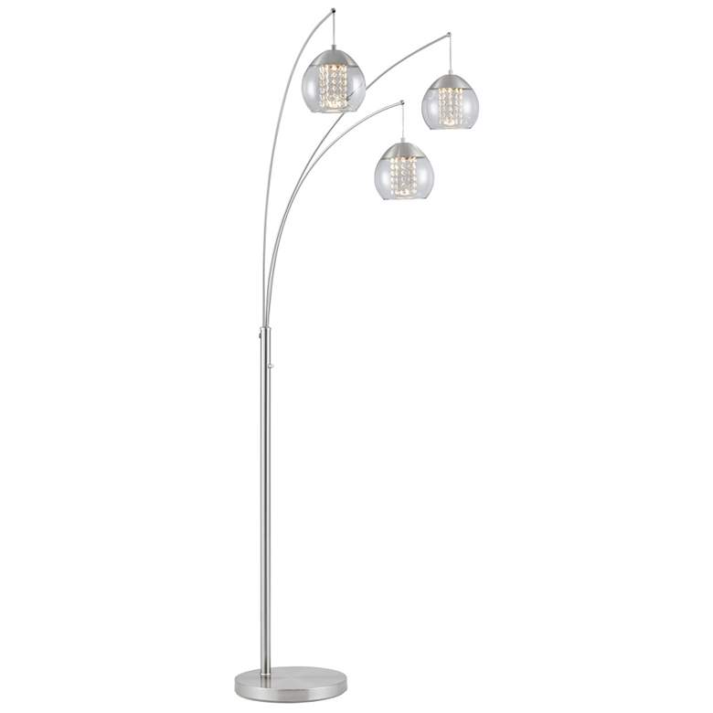 Image 1 Lite Source Ladessa 89" Brushed Steel 3-Light Modern Arc Floor Lamp