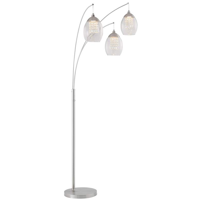 Image 1 Lite Source Ladessa 89" High Tall Glass Modern Arc Floor Lamp