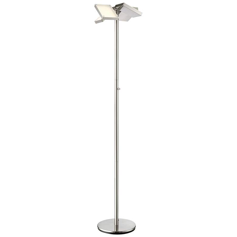 Image 1 Lite Source Lampard 71 inch Brushed Nickel LED Torchiere Floor Lamp