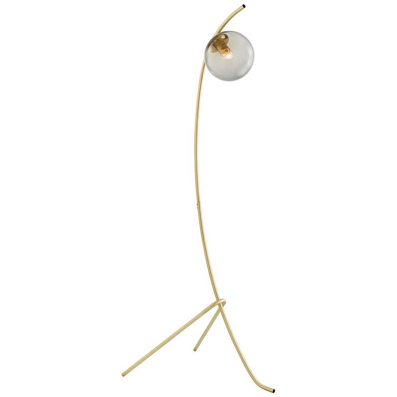Image 1 Lite Source Lancy 45 inch High Smoke Glass and Gold Modern Floor Lamp