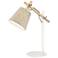 Lite Source Leann Natural Wood and White Metal Desk Lamp