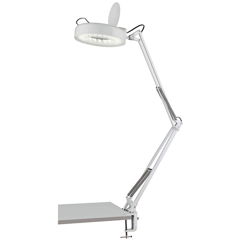 Image 1 Lite Source LED Magnify-Lite White Clamp Desk Lamp