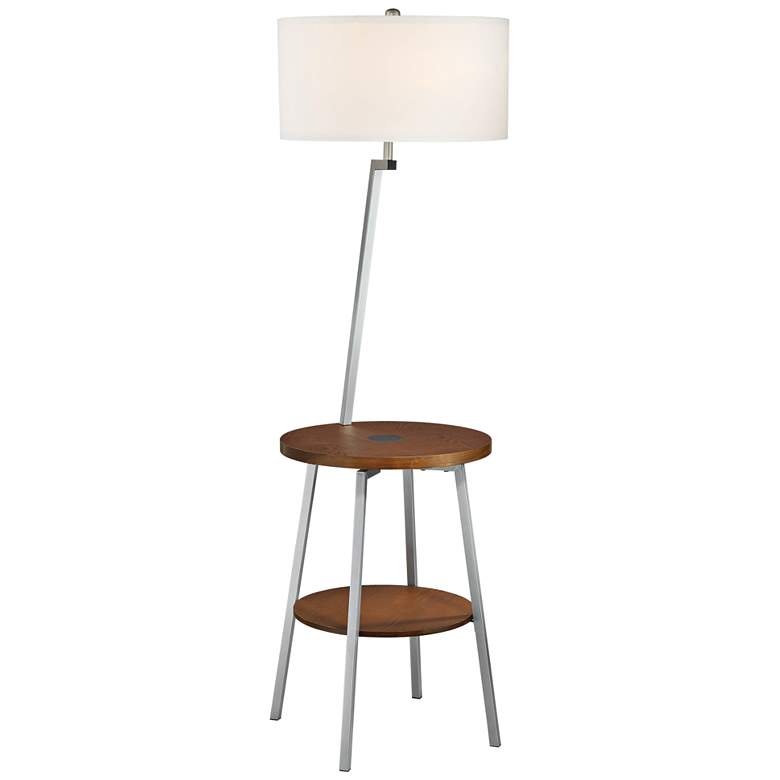Image 1 Lite Source Lemington 59" Floor Lamp with Table and Wireless Charging