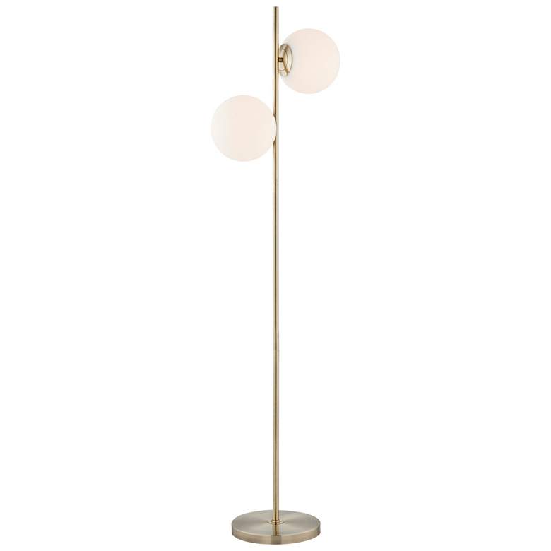 Image 1 Lite Source Lencho 2-Light Floor Lamp Gold and Frosted Glass