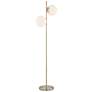 Lite Source Lencho 2-Light Floor Lamp Gold and Frosted Glass
