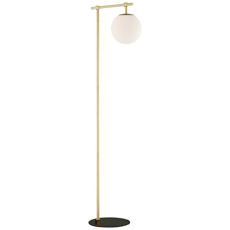 Image 2 Lite Source Lencho 58 inch High Gold and White Glass Modern Floor Lamp