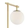 Lite Source Lencho 58" High Gold and White Glass Modern Floor Lamp