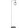 Lite Source Lencho 58" High Nickel and Smoke Glass Modern Floor Lamp